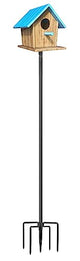 LOPANNY Bird House Pole, 1 Pack 109 Inch Heavy Duty Bird Feeder Pole Mount Kit with 5 Prongs Base for Outdoors, Adjustable Bird Feeder Stand for Wild LOPANNY