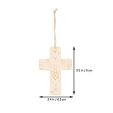 Sewroro 50 Sets Unfinished Wood Cutout DIY Cross Shaped Wood Pieces Blank Wood Cross with Hemp Ropes for DIY Projects Crafts Xmas Tree Hanging Sewroro