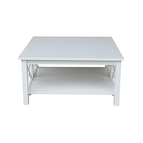 IC International Concepts Square Coffee Table, White - WoodArtSupply