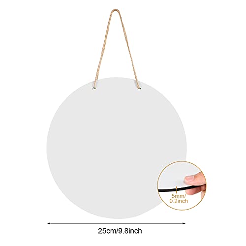 Sublimation Blank Wooden Door Hanger Unfinished Blank Sign Door Hanger Sublimation Round Door Hanger for St Patrick's Day DIY Decoration Jetec