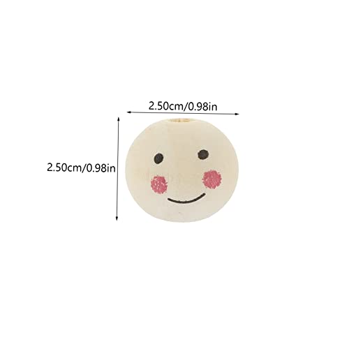 Operitacx 20pcs Doll Wooden Beads Wooden Beads Bulk Kids Beads Face Wood Spacer Beads Doll Head Beads Wooden Head Beads Smile Spacer Beads Crafts for Operitacx