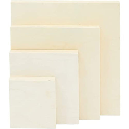 Bright Creations Set of 8 Unfinished Wood Canvas Boards for Painting, Wooden Panels for Crafts, DIY Signs in 4 Sizes