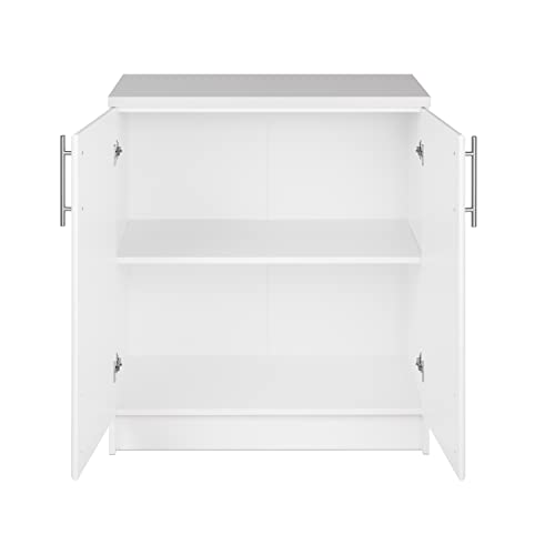 Prepac Elite 32" Storage Cabinet, White Storage Cabinet, Base Cabinet, Bathroom Cabinet with 1 Adjustable Shelf 18" D x 32" W x 36" H, WEB-3216