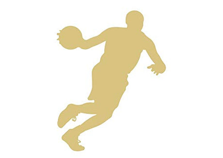 Basketball Player Cutout Unfinished Wood Dribbling NBA Traveling Sports Slam Dunk Free Throw MDF Shape Canvas Style 2 Diverse Woodworking