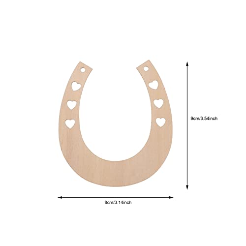 Milisten Horseshoes Wood Slices 24Pcs Wood Horseshoe Cutout Wood Blank Pieces Embellishments Unfinished Wood Chips DIY Craft Wood Slices Patches