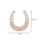 Sewroro 24pcs Horseshoe Shape Wood Cutouts for Crafts Unfinished Wooden Horseshoes DIY Painting Discs Slices Small Cowboy Party Decorations Sewroro