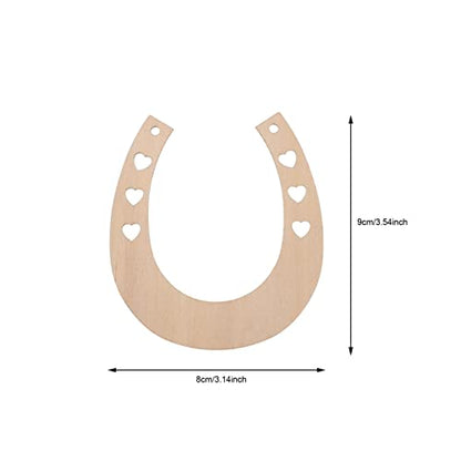 Sewroro 24pcs Horseshoe Shape Wood Cutouts for Crafts Unfinished Wooden Horseshoes DIY Painting Discs Slices Small Cowboy Party Decorations - WoodArtSupply