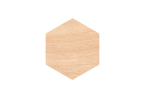 Henrik Unfinished Wood for Crafts - Wooden Hexagon Shape - Craft - Various Size, 1/8 Inch Thickness, 1 Pcs