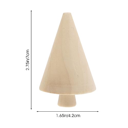 Abaodam 10pcs Mini Wooden Christmas Tree DIY Unfinished Wood Trees Blank Wooden Peg Dolls Unpainted Miniature Trees Statues for Arts Crafts Graffiti Abaodam