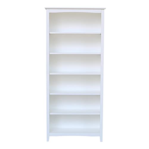 IC International Concepts Shaker Bookcase-72 H- White Bookcase IC International Concepts