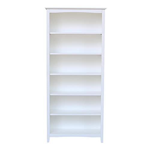 IC International Concepts Shaker Bookcase-72 H- White Bookcase