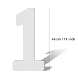 AIEX 17 Inch Blank Wooden Number 1 White Unfinished Wood Slices Sign Board for DIY Craft Projects Home Sign Wall Birthday Wedding Party Decoration AIEX