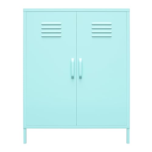 Novogratz Cache 2 Door Metal Locker Storage, Mint Cabinet - WoodArtSupply