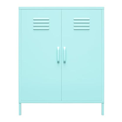 Novogratz Cache 2 Door Metal Locker Storage, Mint Cabinet - WoodArtSupply