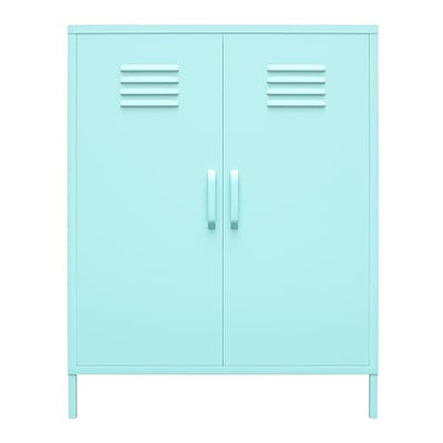 Novogratz Cache 2 Door Metal Locker Storage, Mint Cabinet