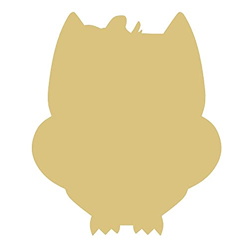Owl Cutout Unfinished Wood Animal Nursery Kids Room Seasonal Door Hanger MDF Shape Canvas Style 7 (12") Diverse Woodworking