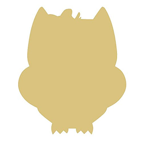Owl Cutout Unfinished Wood Animal Nursery Kids Room Seasonal Door Hanger MDF Shape Canvas Style 7 (12") Diverse Woodworking