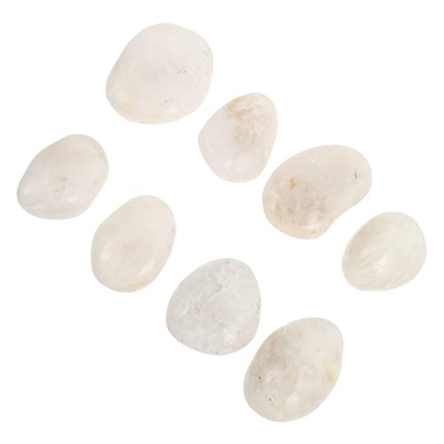 EXCEART 8pcs Painting Stone White Decor River Rocks Smooth Painting Rocks Painting Kindness Rocks Bundle River Kids Decor Painting Pebbles EXCEART