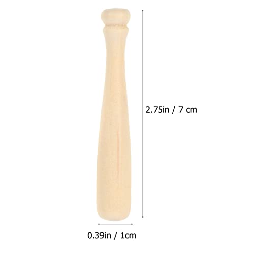 Toyvian Unfinished Mini Wooden Baseball Bats and Balls Unpainted Wood Baseball Bats for Scrapbooking and DIY Craft Projects Toyvian
