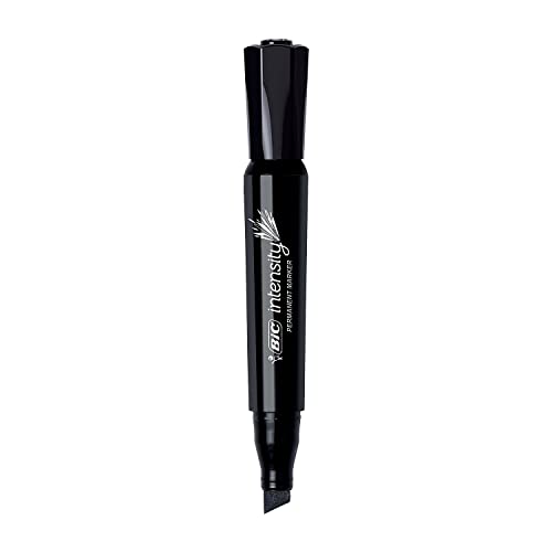 BIC Marking Permanent Marker, Chisel Tip, Black, 12-Count BIC