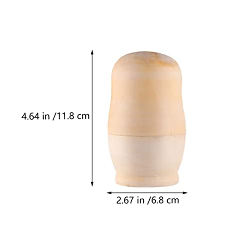 STOBOK Kids Art Supplies 4 Sets Unpainted Russian Dolls Wooden Blank Russian Nesting Dolls Dolls Create Your Own Nesting Dolls for Kids DIY Kids Toys STOBOK
