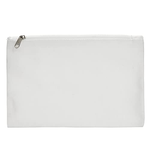 Bright Creations 6-Pack White Makeup Bag Set with Zipper, Customizable Canvas Pouches for DIY Arts and Crafts, Items to Tie-Dye for Cosmetic Items, Bright Creations
