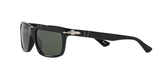 Persol PO3048S Rectangular Sunglasses, Black/Green, 55 mm Persol