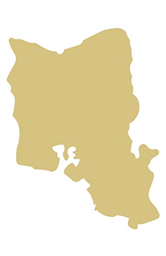 O'ahu Island Cutout Unfinished Wood Home Decor Hawaiian Island Door Hanger MDF Shaped Canvas Style 1 Diverse Woodworking