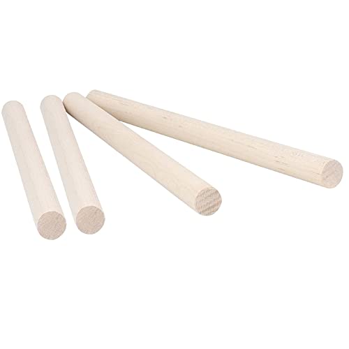 Pinehurst Crafts 3/4 Inch x 12 Inch Unfinished Wooden Dowel Rods, Perfect for DIY Crafts, Made in USA, Pack of 4 - WoodArtSupply