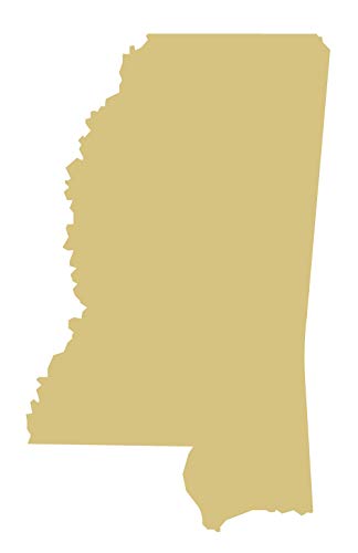 Mississippi State Cutout Unfinished Wood Magnolia State Hospitality Jackson MDF Shape Canvas Style 1 (12") Diverse Woodworking