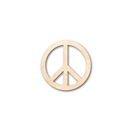 Peace Symbol Wood Craft,Unfinished Wooden Cutout Art,DIY Wood Sign, Inspirational Farmhouse Wall Plaque,Rustic Home Decor for Home Family Living Room - WoodArtSupply