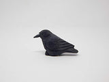 Selsela Raven Black Bird Crow Keychain Ring Hook Clip Charm Miniature Wood Mini Figurine Small Animal Selsela