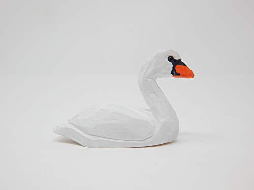 Selsela Swan Figurine Decor Art Small Goose Statue Gift Carving Miniature Animals Sculpture - WoodArtSupply