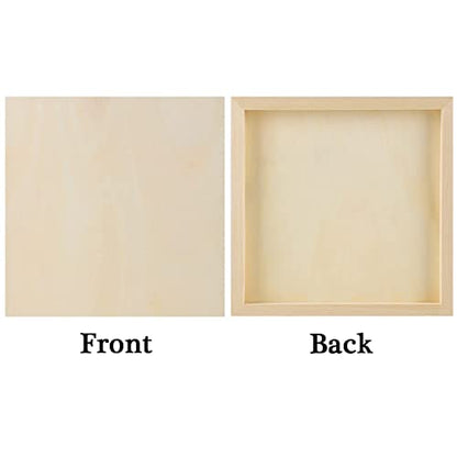 ADXCO 8 Pack Wood Panels 10 x 10 Inch Unfinished Wood Canvas Wooden Panel Boards for Painting, Pouring, Arts Use with Oils, Acrylics - WoodArtSupply