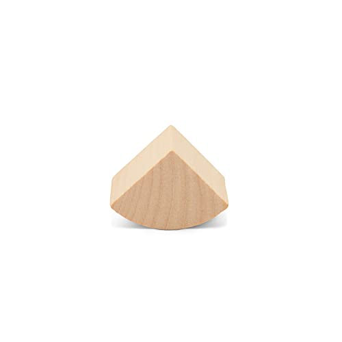Quarter Circle Wooden Building Blocks Set 1-inch, Pack of 25 Unfinished Wooden Blocks for Crafts & Loose-Parts Play, by Woodpeckers Woodpeckers