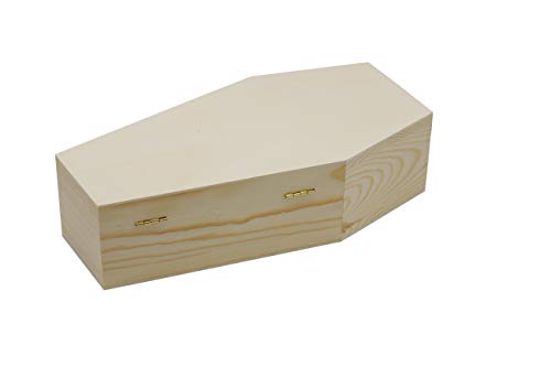 Creative Hobbies Large 12 Inch Halloween Coffin Box, Fillable Hinged Box for Halloween Décor, Party Favor, Goth, Decoration, Coffin Ring Box, Pet Creative Hobbies