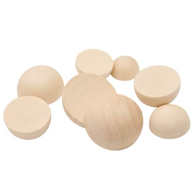 LWQYHTT 12/15/20mm Natural Unfinished Wood Beads Half Wooden Beads Small Half Round Wooden Balls for Paint DIY Craft Kids Arts 120pcs LWQYHTT