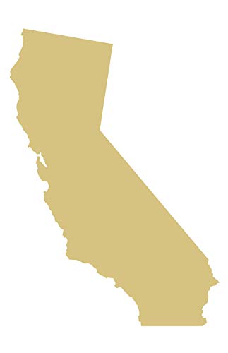 California Cutout Unfinished Wood State Home Everyday Door Hanger MDF Shape Canvas Style 1 (12") - WoodArtSupply