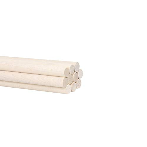 Pennsylvania Woodworks Maple Wooden Dowel Rods - Solid Hardwood Sticks for Crafting, Macrame, DIY & More - White, Unfinished Wood Dowels - Sanded Pennsylvania Woodworks