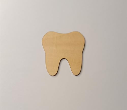 Set of 15 DIY Unfinished Tooth Shape,Tooth Wood Blanks Wooden Tooth Cutout,Wood Shape for Craft Embellishments(2'', Without Hole) RUIXUAN