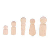 VILLCASE 10pcs Wooden People Shapes Wooden People Toys Wooden Peg People Unfinished Wooden Family Peg Dolls Wooden People Figures Kids Mannequin DIY VILLCASE