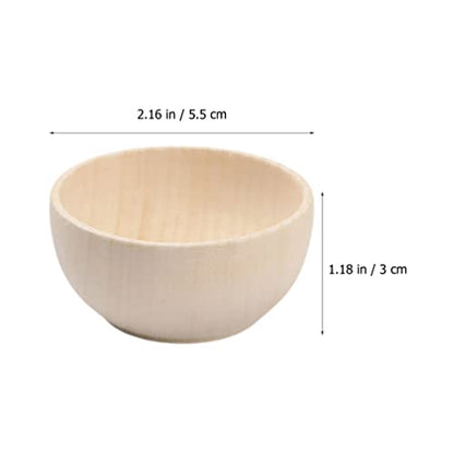 Toddmomy 5Pcs Wooden Craft Bowls Unfinished Wooden Bowls Wood Bowls Unpainted Mini Wooden Bowls for Crafts DIY Painting Art Projects Decor