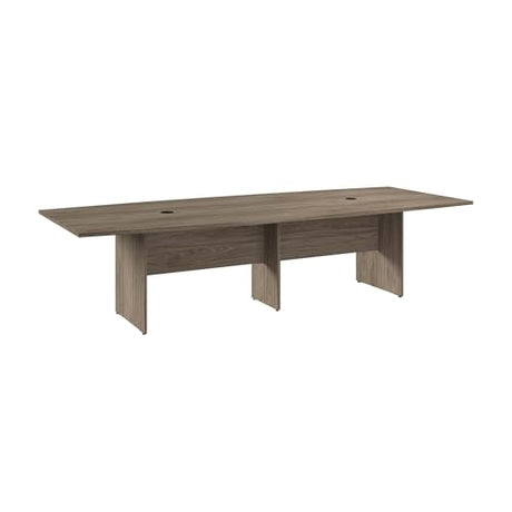 Bush Business Furniture Conference Table for 8-10 People | Boat Shaped 10 FT Engineered Wood Meeting Desk with Wooden Base for Office Boardrooms, Bush Business Furniture