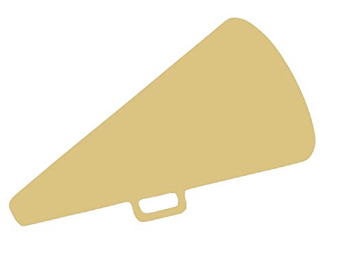 Megaphone Cutout Unfinished Wood Bullhorn Coach Sports Cheerleader MDF Shape Canvas Style 1 (12") Diverse Woodworking