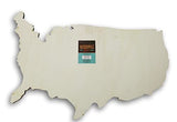 United States Wood Shape - Unfinished USA Map Cutout Wooden Plaque for Crafts - 14.75 Inches Woodpile Fun!