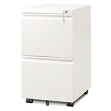 DEVAISE 2-Drawer Mobile File Cabinet with Lock, Commercial Vertical Cabinet, White DEVAISE