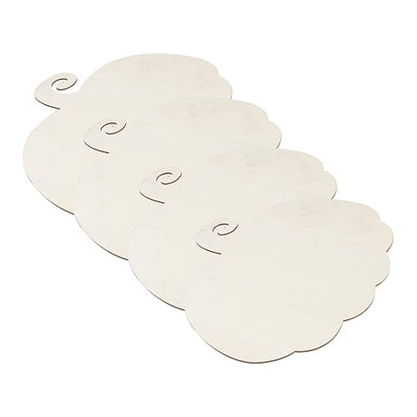 VILLCASE 4pcs Wooden Pumpkin Decoration Halloween Pumpkin Decor Halloween Decor DIY Pumpkin Decoration Unfinished Wood Cutouts Gift Tags Kids Gifts VILLCASE