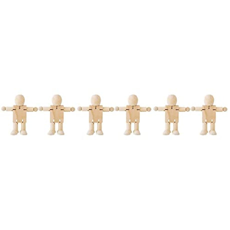 ARTIBETTER 6 Pcs Joint Puppet Toys Artist Wooden Tiny Doll Bodies Painting Graffiti Unfinished People Bodies Unfinished Wooden Robot Bodies Kids ARTIBETTER
