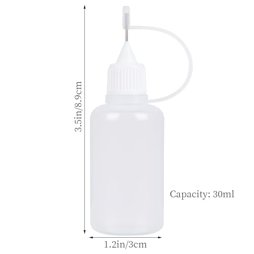 Bantoye 10 Pcs Needle Tip Glue Bottle Applicator DIY Quilling Tool Precision Tip Glue Plastic Liquid Dropper Bottles (30 ml) Bantoye