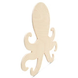 Wood Octopus Cutout 11 x 12 inches, Pack of 2 Unfinished Wood Door Hanger Cutout, Wooden Animals for Crafts & Summer, by Woodpeckers Woodpeckers